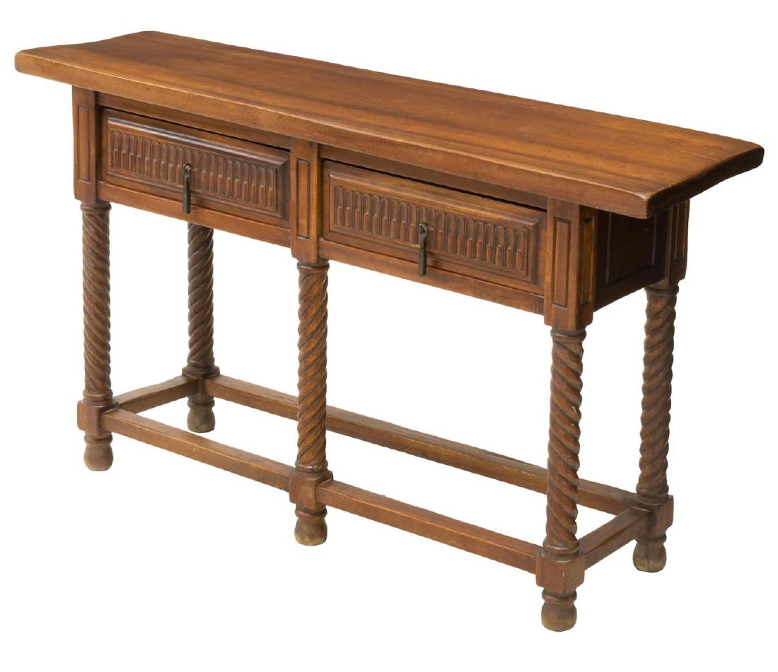 SPANISH BAROQUE STYLE MAHOGANY CONSOLE TABLE (1 of 2)