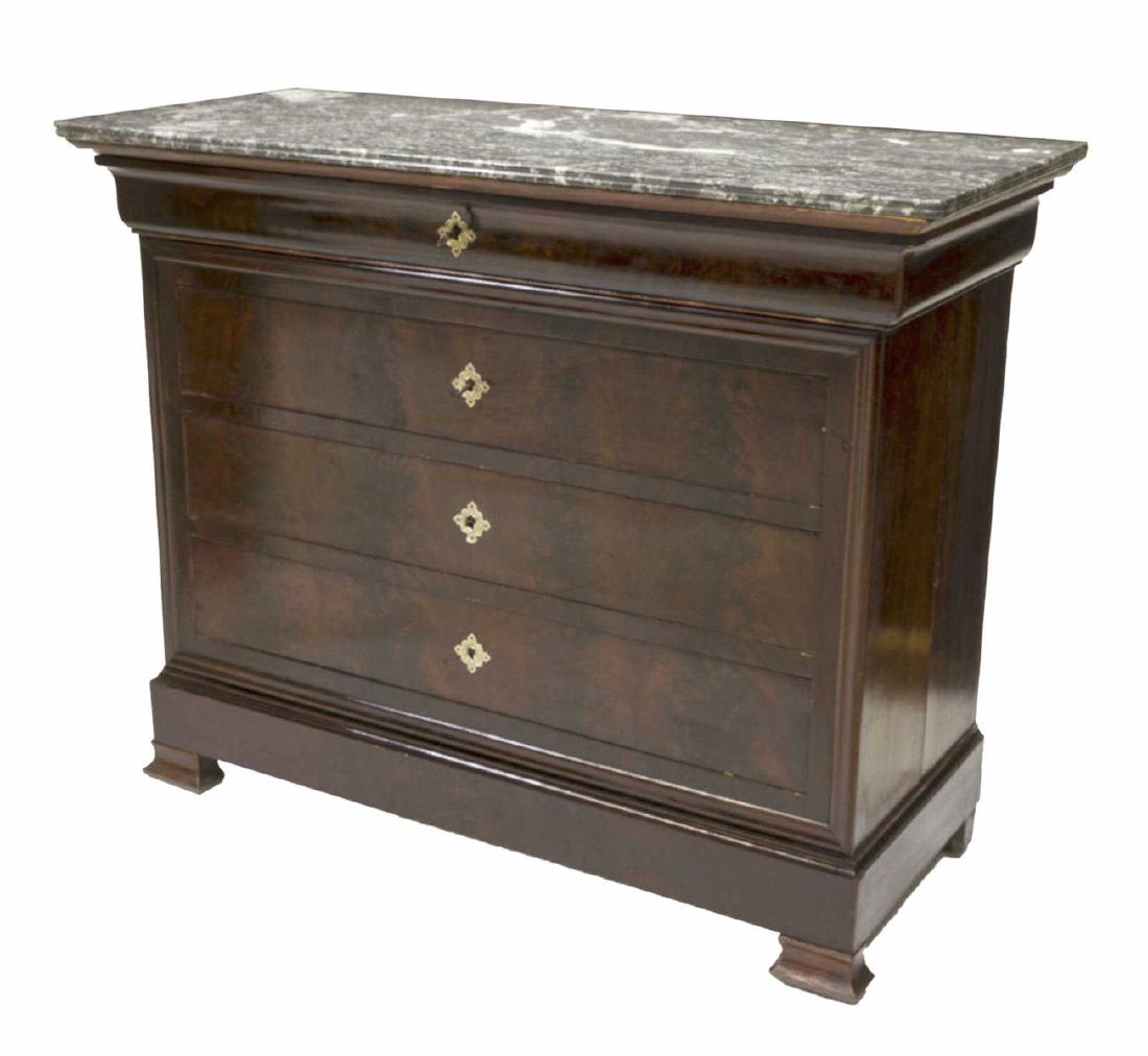 FRENCH LOUIS PHILIPPE MARBLE TOP COMMODE (1 of 2)
