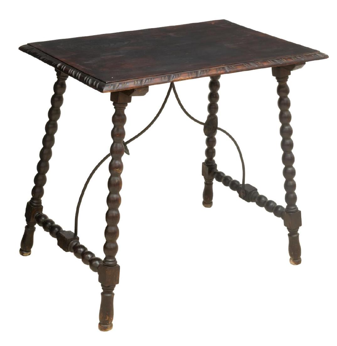 SPANISH BAROQUE STYLE IRON STRETCHER TABLE (1 of 2)