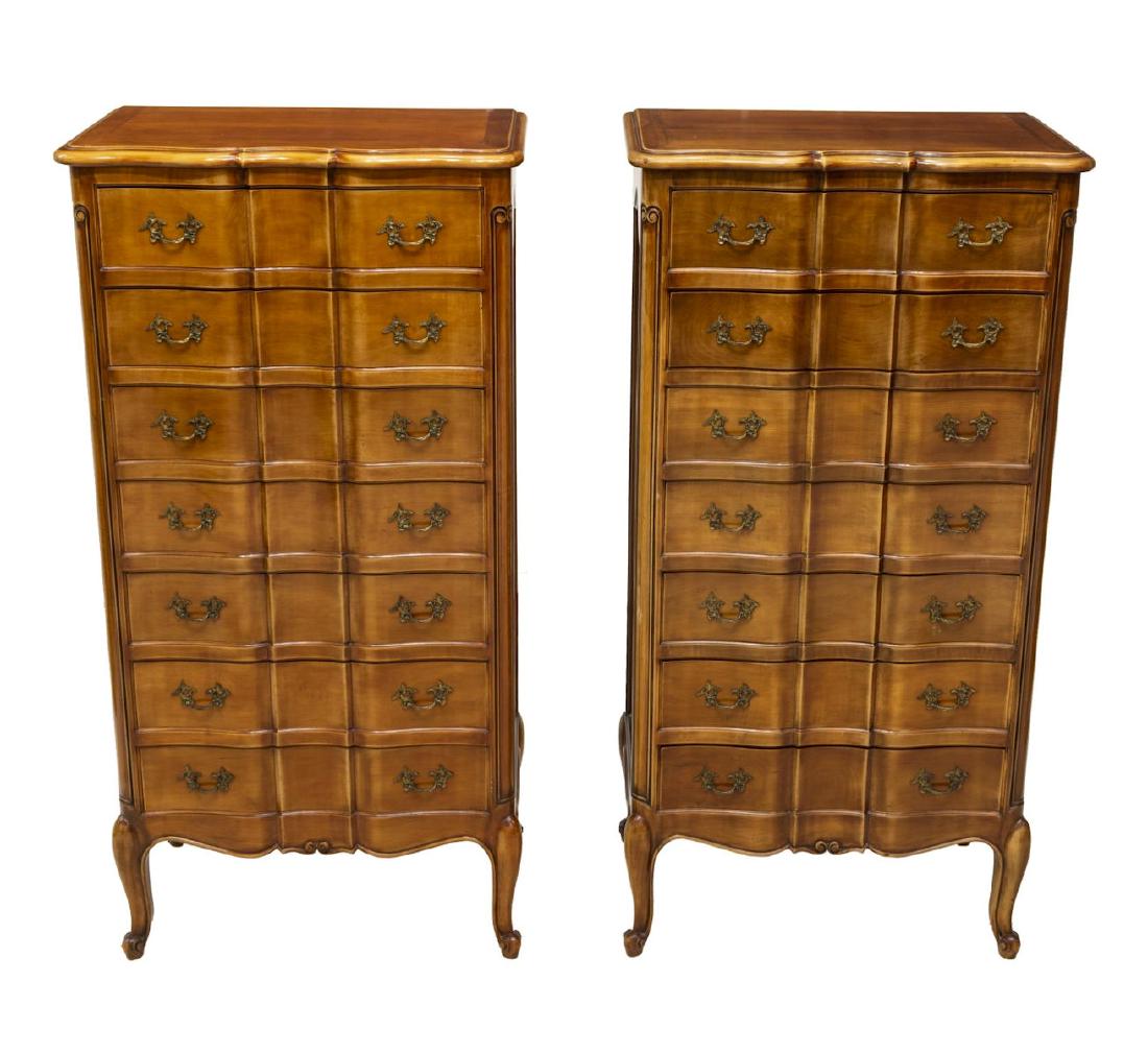 (PAIR) FRENCH LOUIS XV STYLE FRUITWOOD SEMAINIERS (1 of 2)