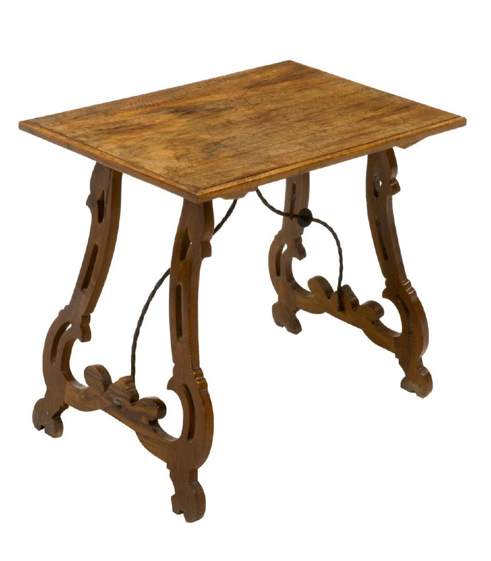 SPANISH BAROQUE STYLE WALNUT IRON STRETCHER TABLE (1 of 2)