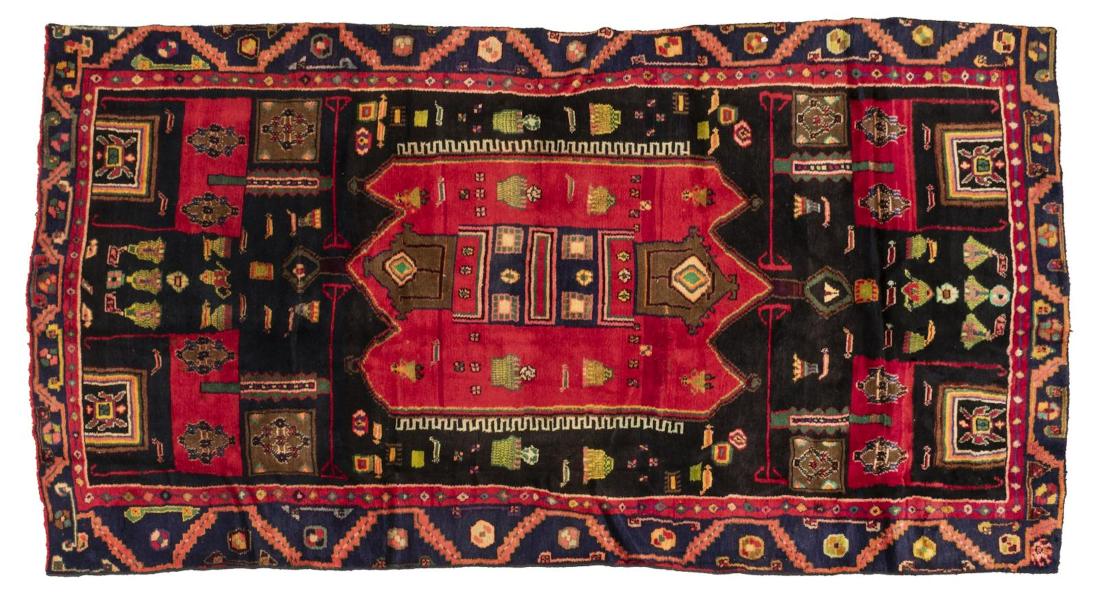 HAND-TIED PERSIAN WOOL SERAPI RUG 8'11" X 4'6" (1 of 3)