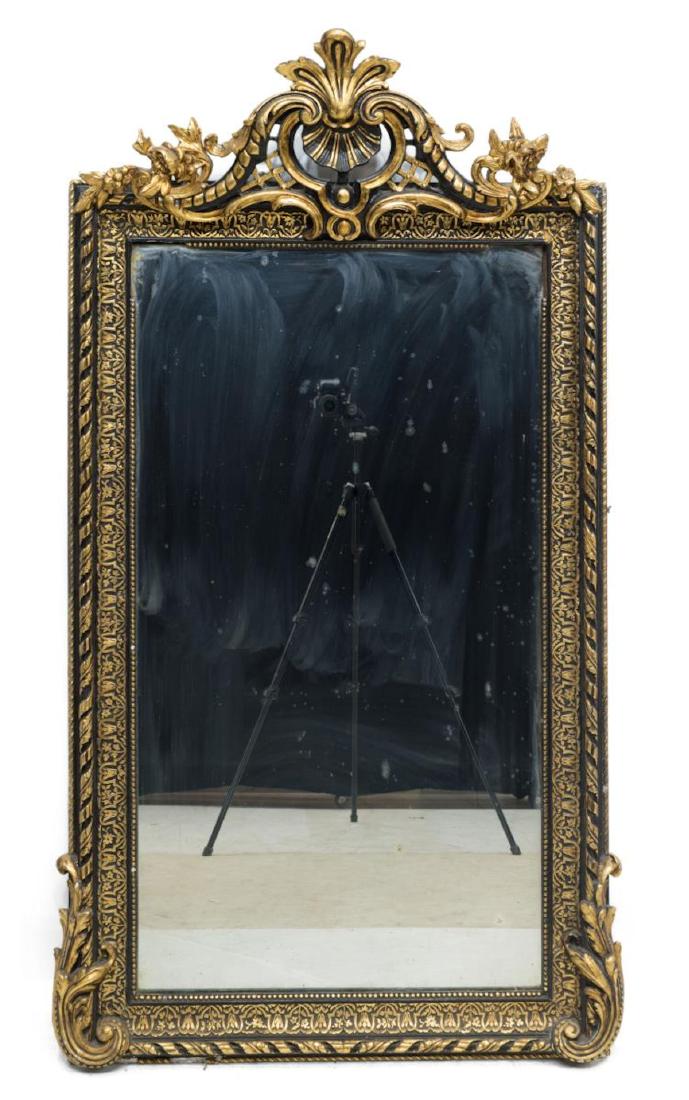 CONTINENTAL GILT & BLACK WALL MIRROR (1 of 3)