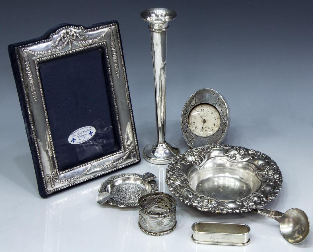 (7) STERLING SILVER CLOCK, FRAME, BOWL & MORE (1 of 6)