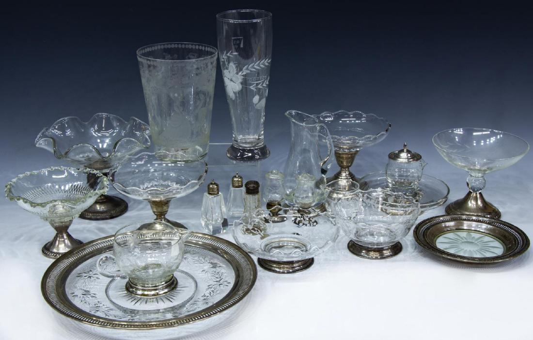 HUGE COLLECTION OF STERLING & GLASS TABLE ITEMS (1 of 6)