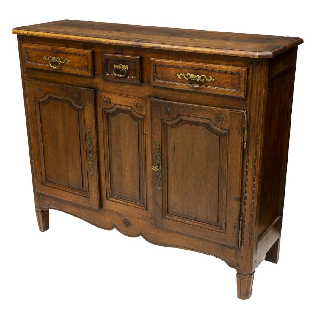 FRENCH LOUIS XV STYLE OAK BUFFET (1 of 3)