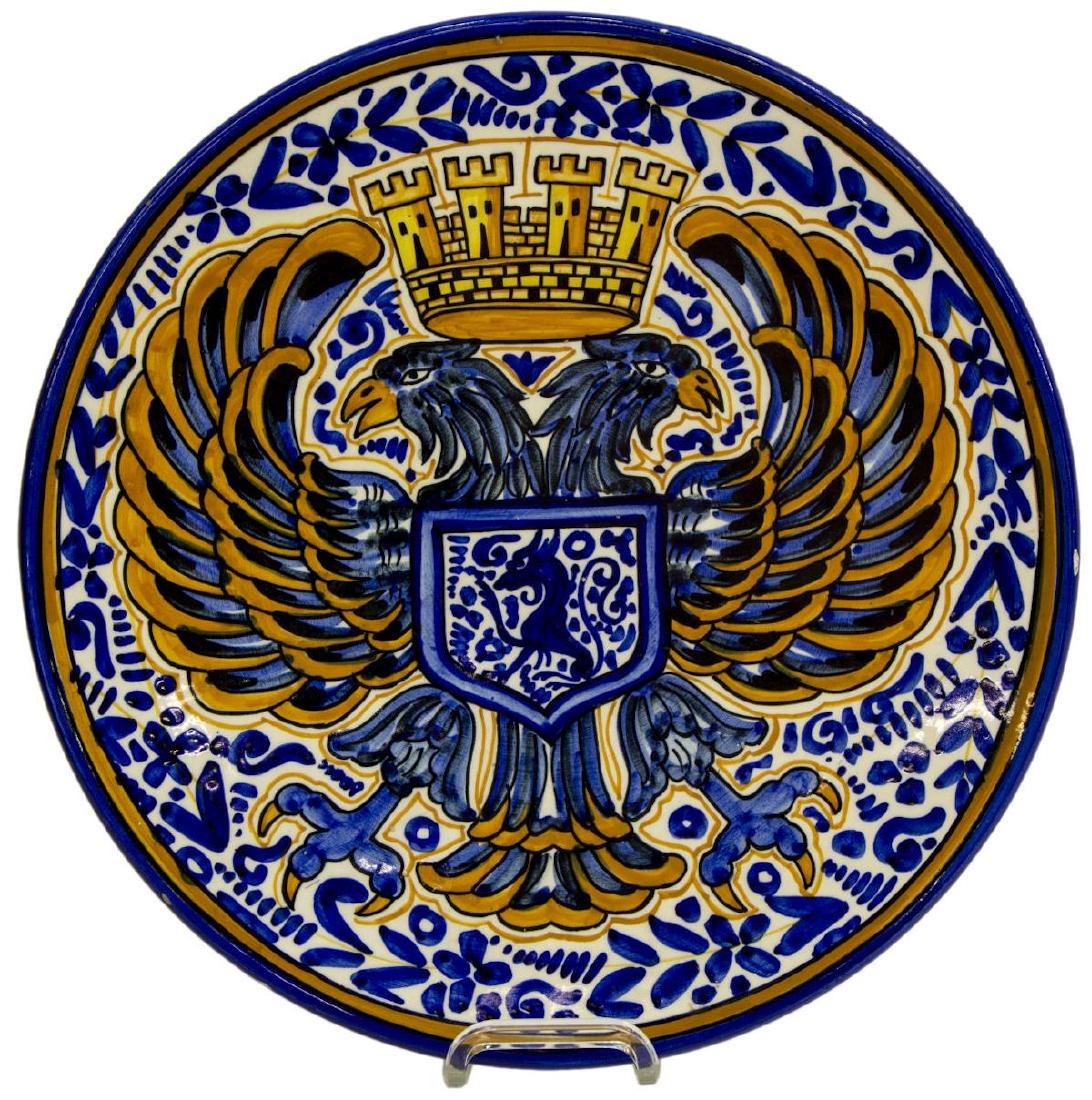 LARGE SPANISH MAJOLICA EARTHENWARE CHARGER (1 of 2)