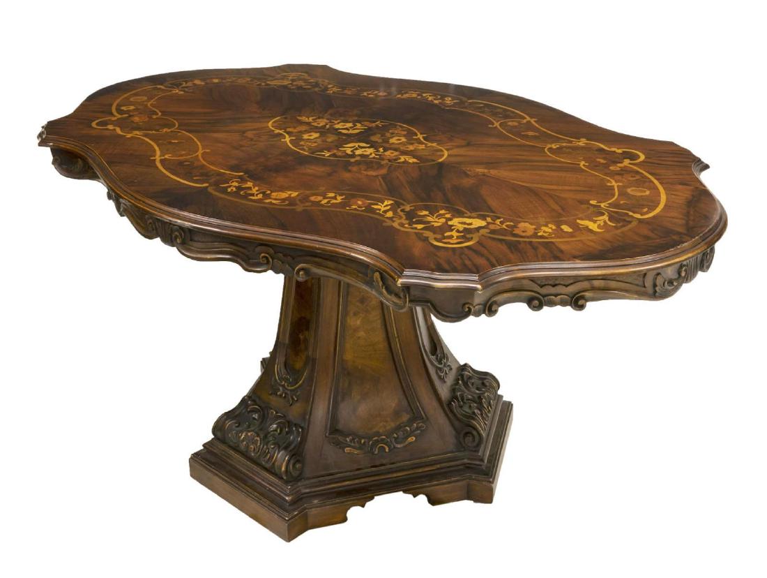 BAROQUE STYLE FLORAL MARQUETRY DINING TABLE (1 of 3)
