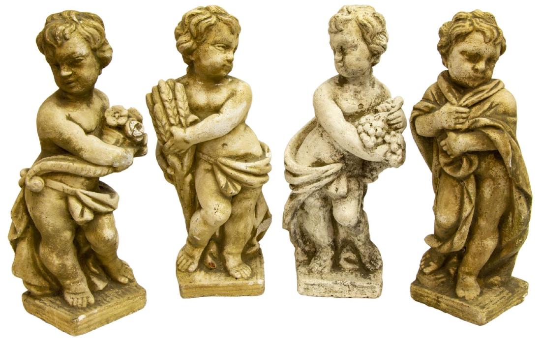 (4) CAST CONCRETE FOUR SEASONS GARDEN STATUES (1 of 3)
