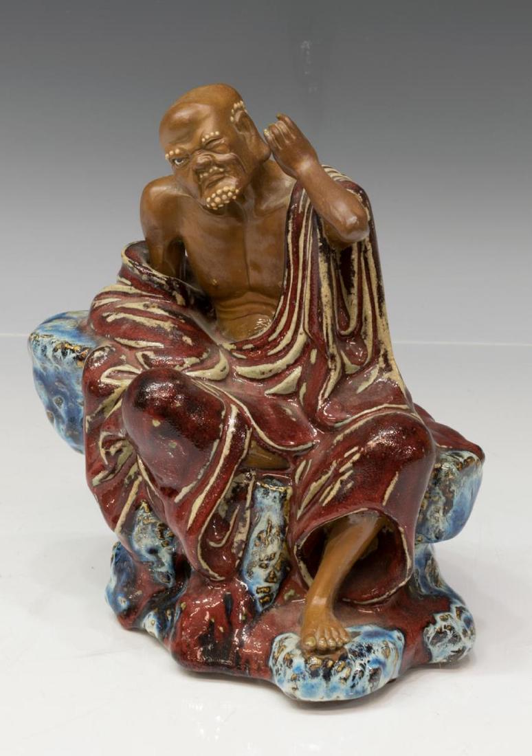 CHINESE RED GLAZE PORCELAIN LO-HAN FIGURE (1 of 5)