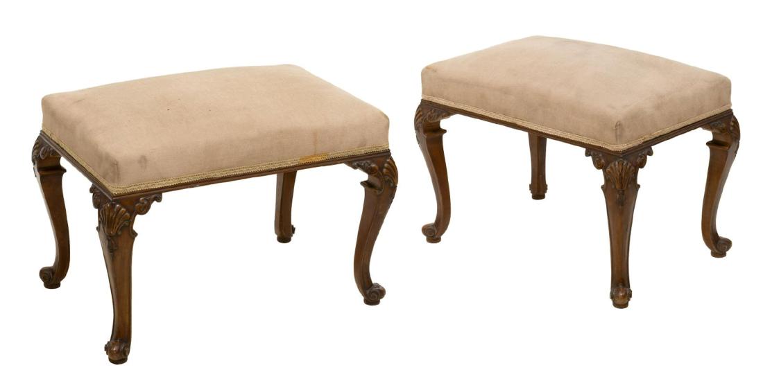 (2) SPANISH LOUIS XV STYLE UPHOLSTERED BENCHES (1 of 2)