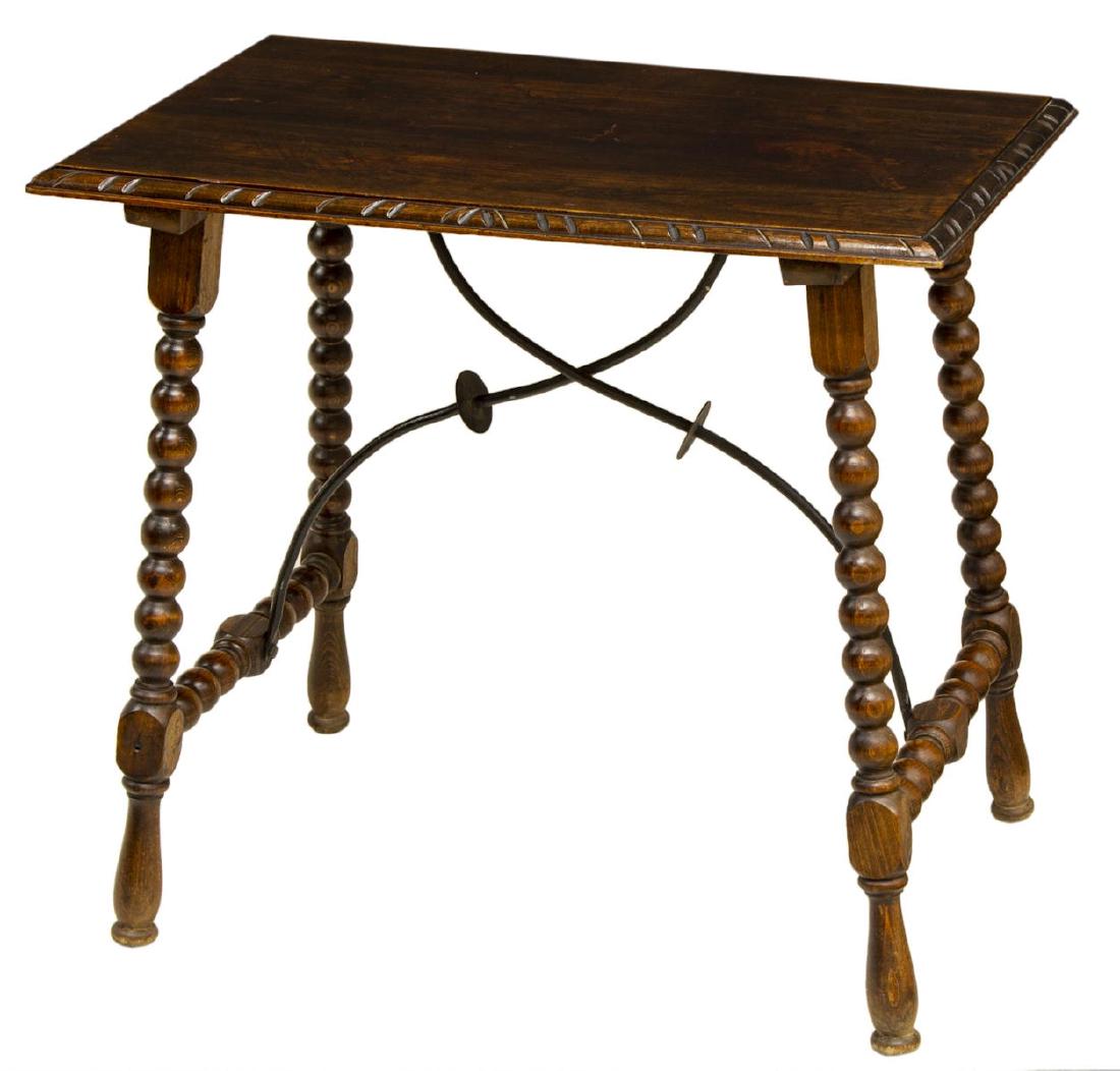 SPANISH BAROQUE BOBBIN TURNED IRON SIDE TABLE (1 of 2)