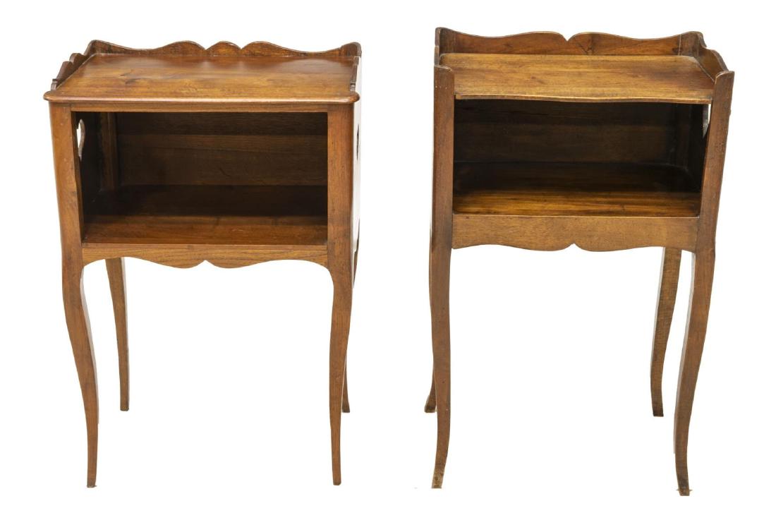 (2) LXV STYLE HEART CUT OUT WALNUT SIDE TABLES (1 of 3)