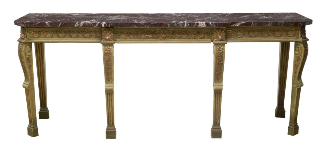 ITALIAN PARCEL GILT MARBLE TOP CONSOLE TABLE (1 of 3)