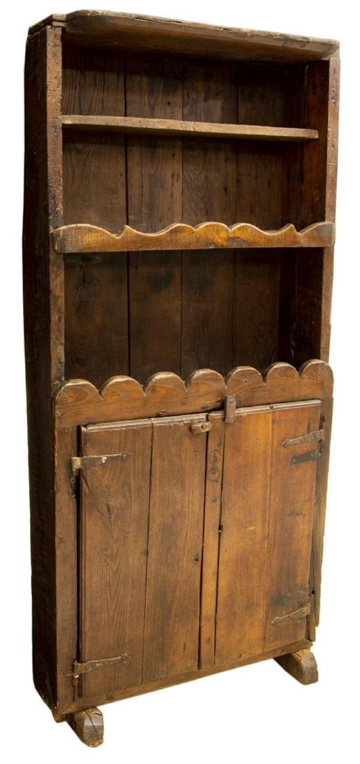 ANTIQUE PRIMITIVE NORTHERN SPAIN CARVED CABINET (1 of 3)