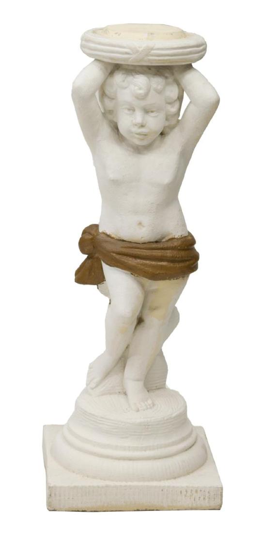 ITALIAN PAINTED COMPOSITE GARDEN STATUE 'CUPID' (1 of 4)