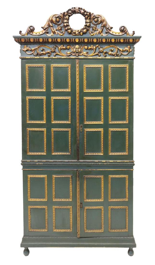 SPANISH GILTWOOD PAINTED CUPBOARD (1 of 3)