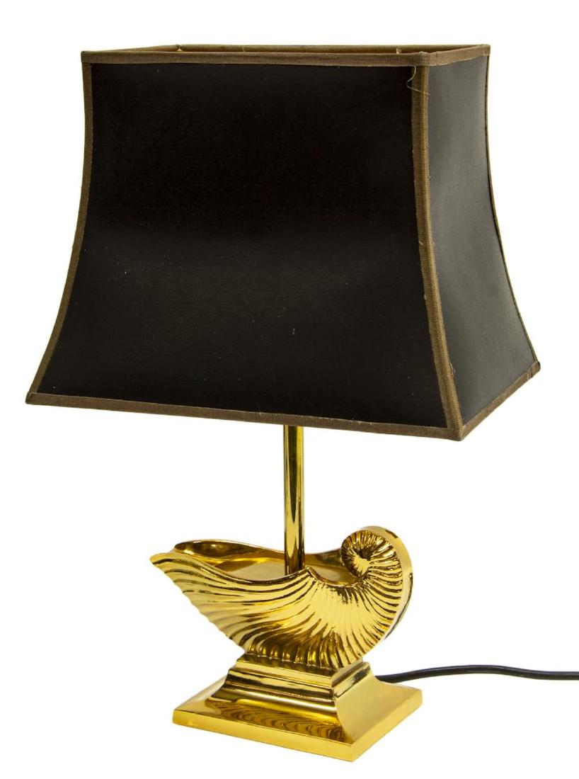 FRENCH GILT METAL NAUTILUS SHELL TABLE LAMP (1 of 2)