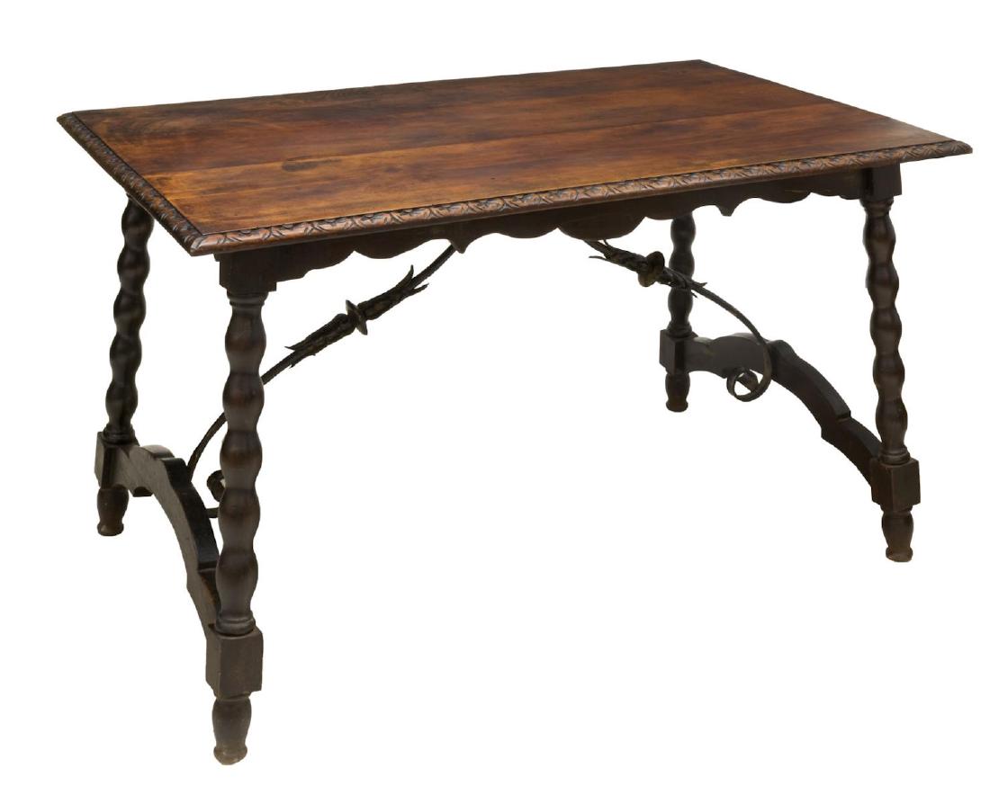 SPANISH BAROQUE STYLE IRON STRETCHER TABLE (1 of 2)