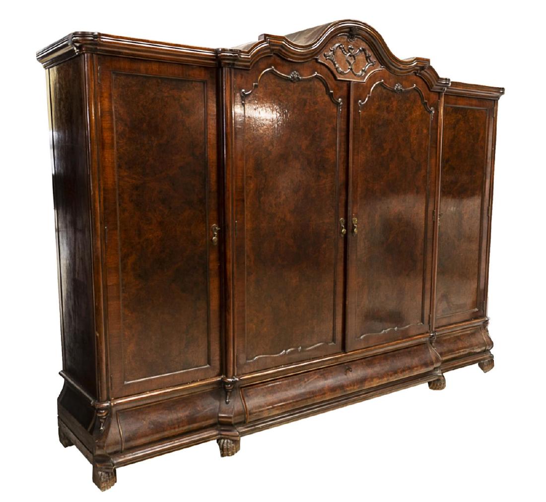 LARGE CONTINENTAL BURLWOOD ARMOIRE WARDROBE (1 of 4)