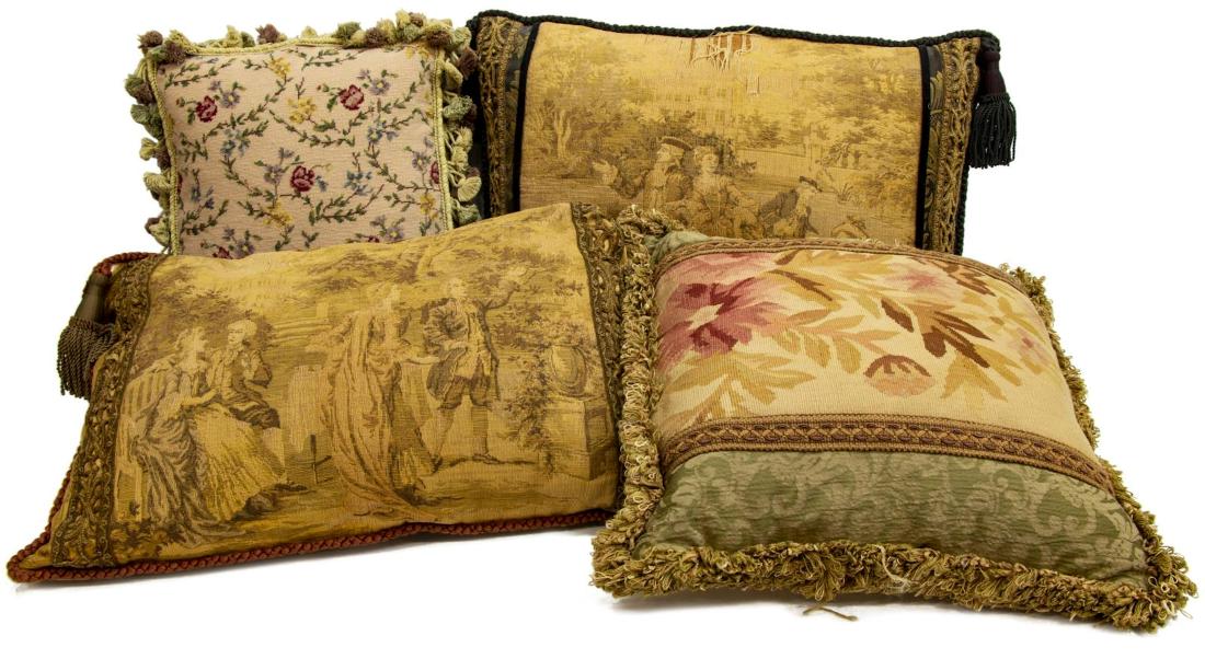 (4) DECORATIVE TAPESTRY THROW PILLOWS (1 of 5)