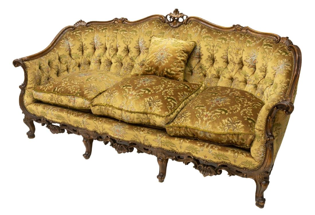 ITALIAN BAROQUE STYLE BUTTONED UPHOLSTERED SOFA