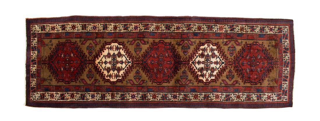 HAND-TIED PERSIAN WOOL HERIZ RUNNER 10'11" X 3'7" (1 of 3)