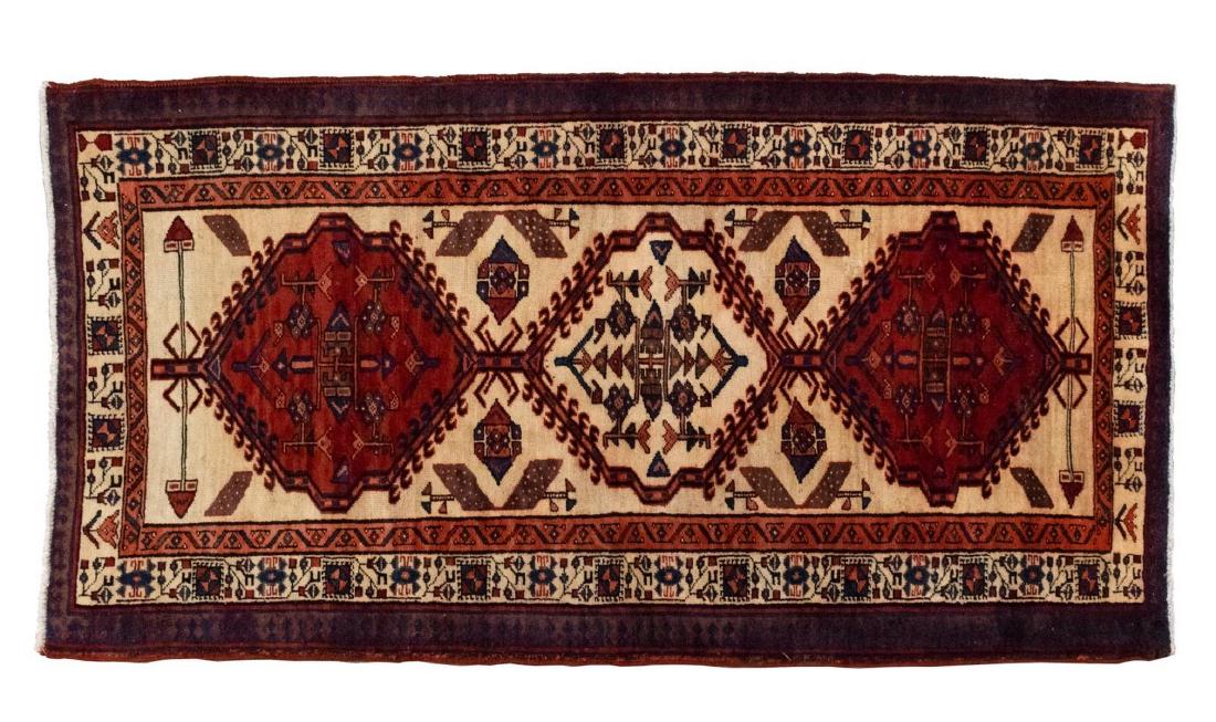 HAND-TIED WOOL PERSIAN SERAPI RUG, 6'11" X 3'7" (1 of 2)