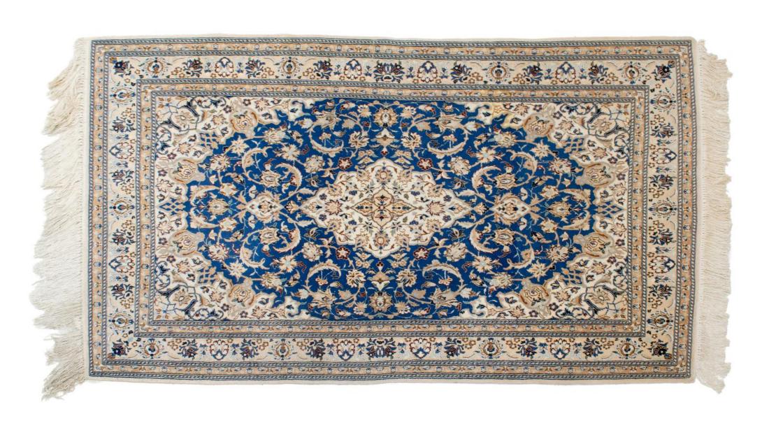 PERSIAN HAND-TIED NAIN RUG 6'10" X 3'9" (1 of 3)