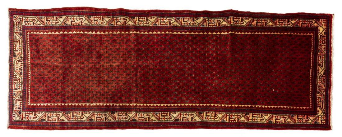 PERSIAN HAND-TIED MIR FLOOR RUNNER 10'5" X 3'7" (1 of 3)