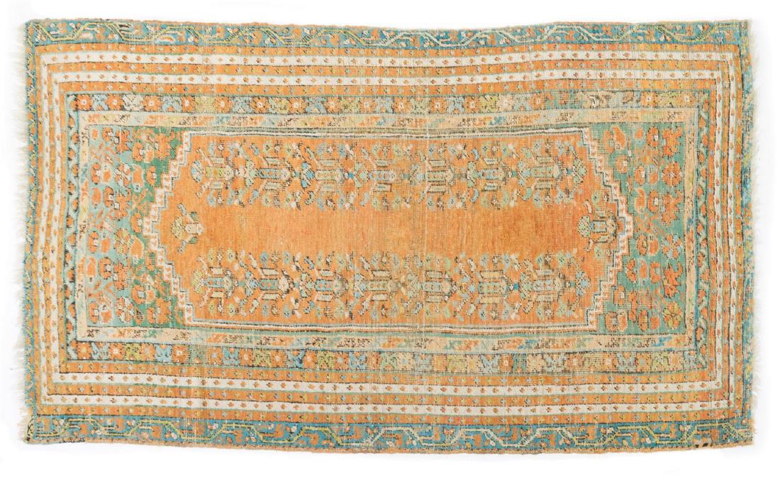 HAND-TIED KHOTAN RUG 6'8" X 3'11" (1 of 3)
