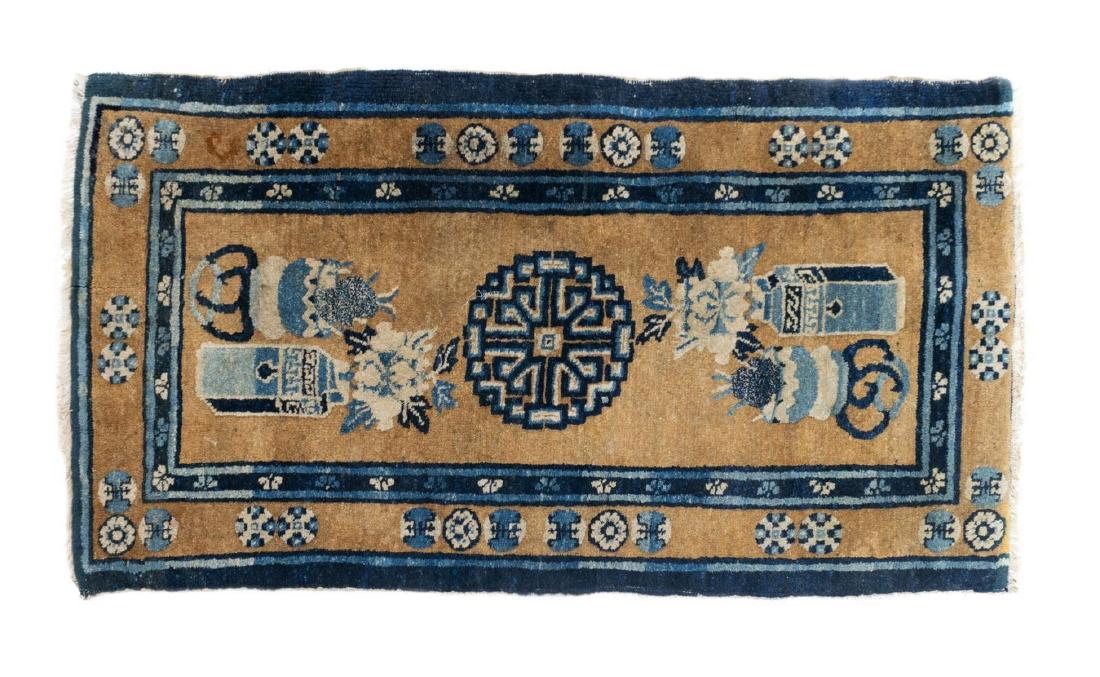 HAND-TIED CHINESE RUG 4' X 2'3" (1 of 3)