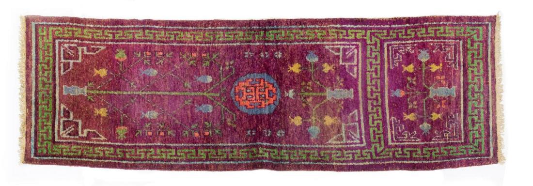 HAND-TIED KHOTAN RUG 5'8" X 1'10" (1 of 3)