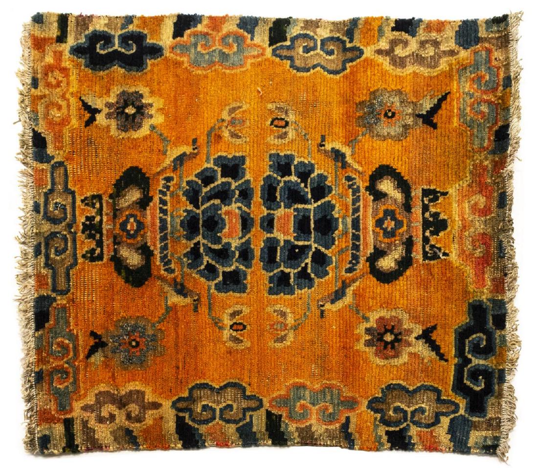 HAND-TIED TIBETAN RUG 2'1" X 1'11" (1 of 3)