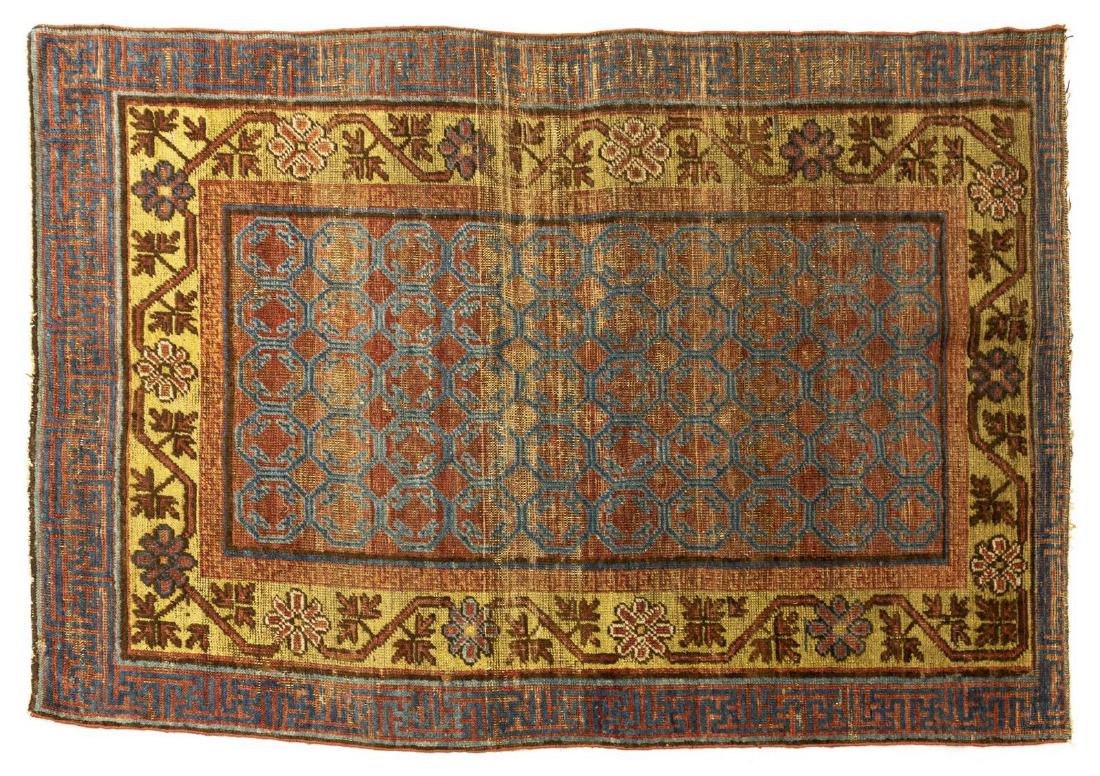 HAND-TIED KHOTAN RUG 5'3" X 3'5" (1 of 3)