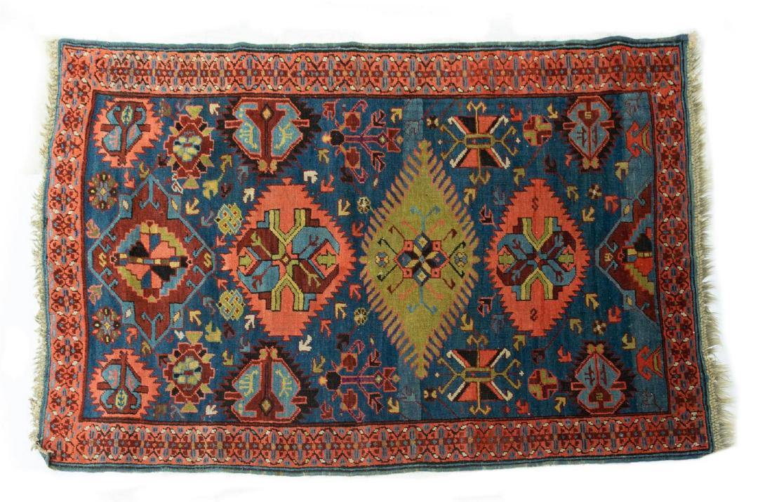 HAND-TIED MULTI-MEDALLION KAZAK RUG 5'2" X 3'5" (1 of 3)