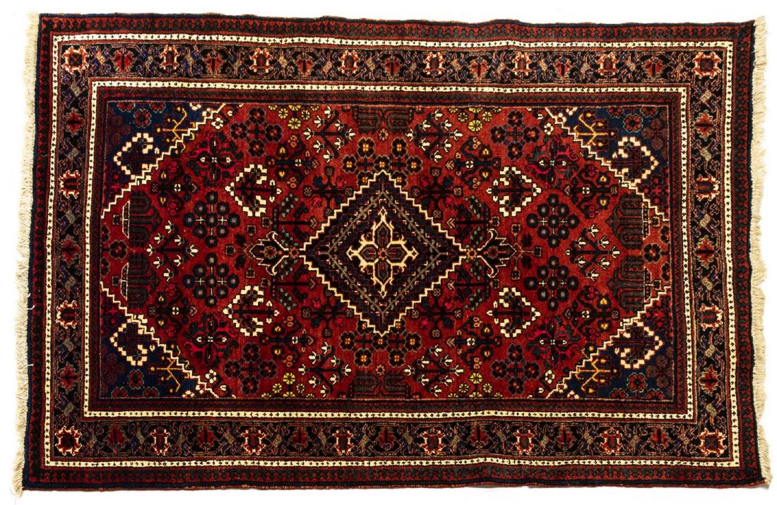 PERSIAN HAND-TIED JOSHAGHAN RUG 6'8" X 4'1": Persian hand-tied Joshaghan rug, wool on cotton, approx 6'8"l, 4'1"w *Provenance: The Francisco G. Zarate Collection of Oriental Rugs* Start Price: $100.00