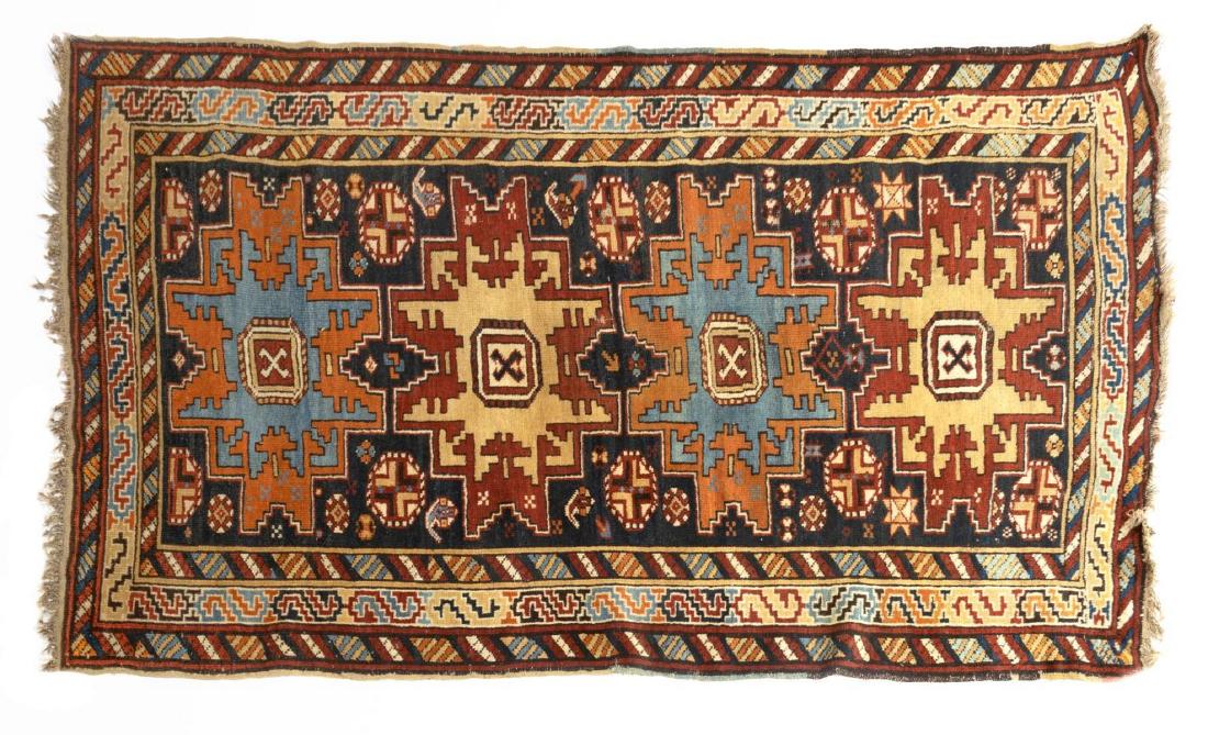 ANTIQUE HAND-TIED LEZGI KAZAK RUG 5'11" X 3'7" (1 of 3)
