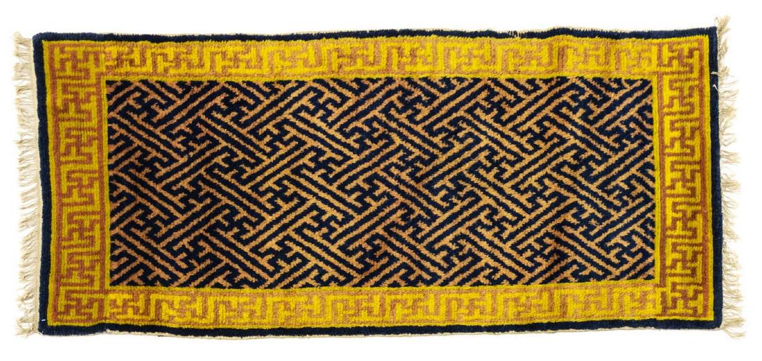 HAND-TIED CHINESE RUG 4'9" X 2'2" (1 of 3)