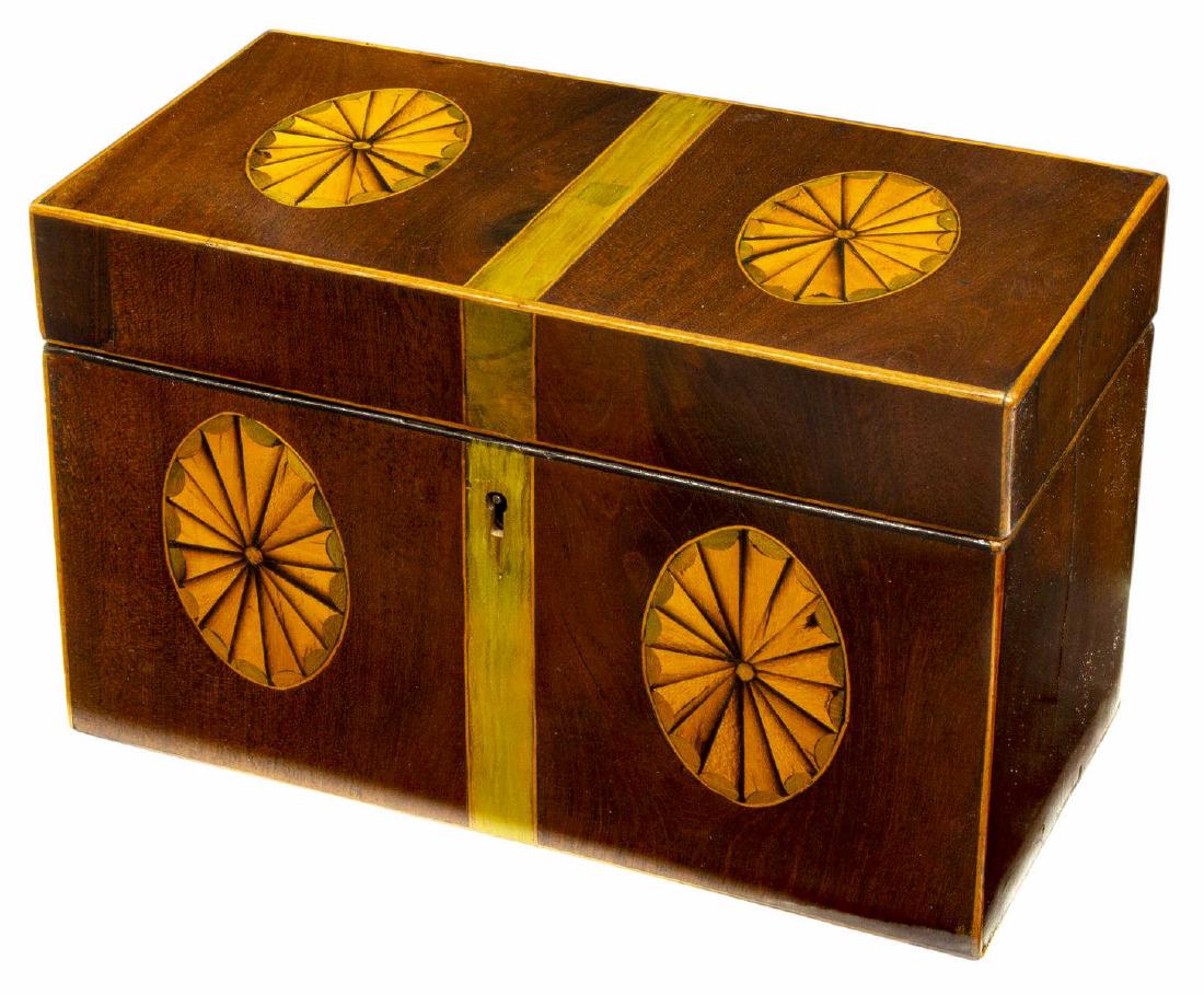 ENGLISH SHERATON PERIOD PATERA INLAID TABLE BOX (1 of 3)