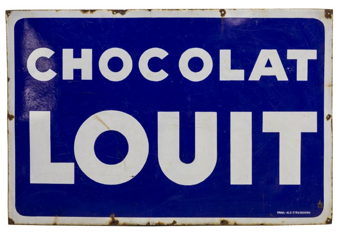 FRENCH PORCELAIN ENAMEL ADVERTISING SIGN CHOCOLAT (1 of 2)