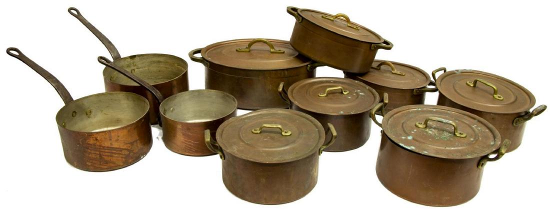 (10) FRENCH COPPER SAUCE PANS COOKWARE (1 of 5)