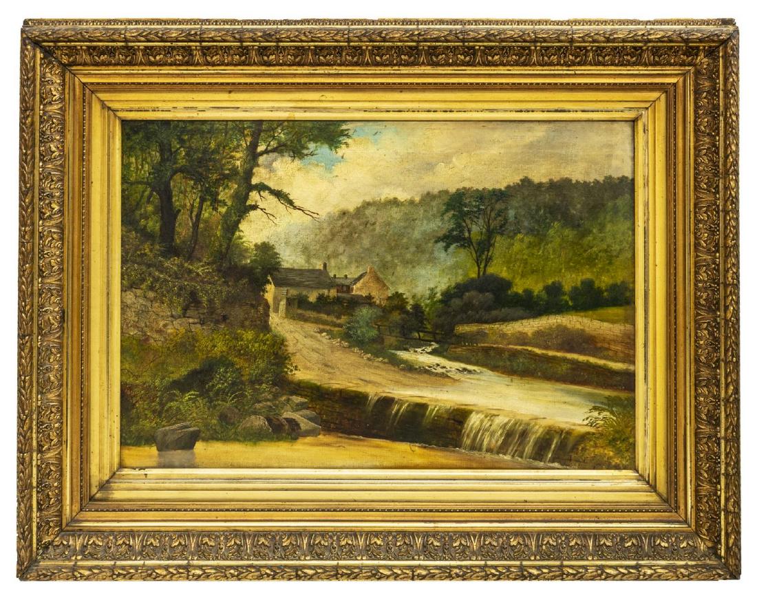 FRAMED OIL ON CANVAS PASTORAL LANDSCAPE PAINTING (1 of 3)
