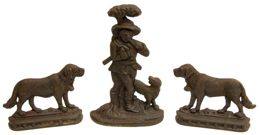 (3) ENGLISH FIGURAL CAST IRON DOORSTOPS, 19THC. (1 of 2)