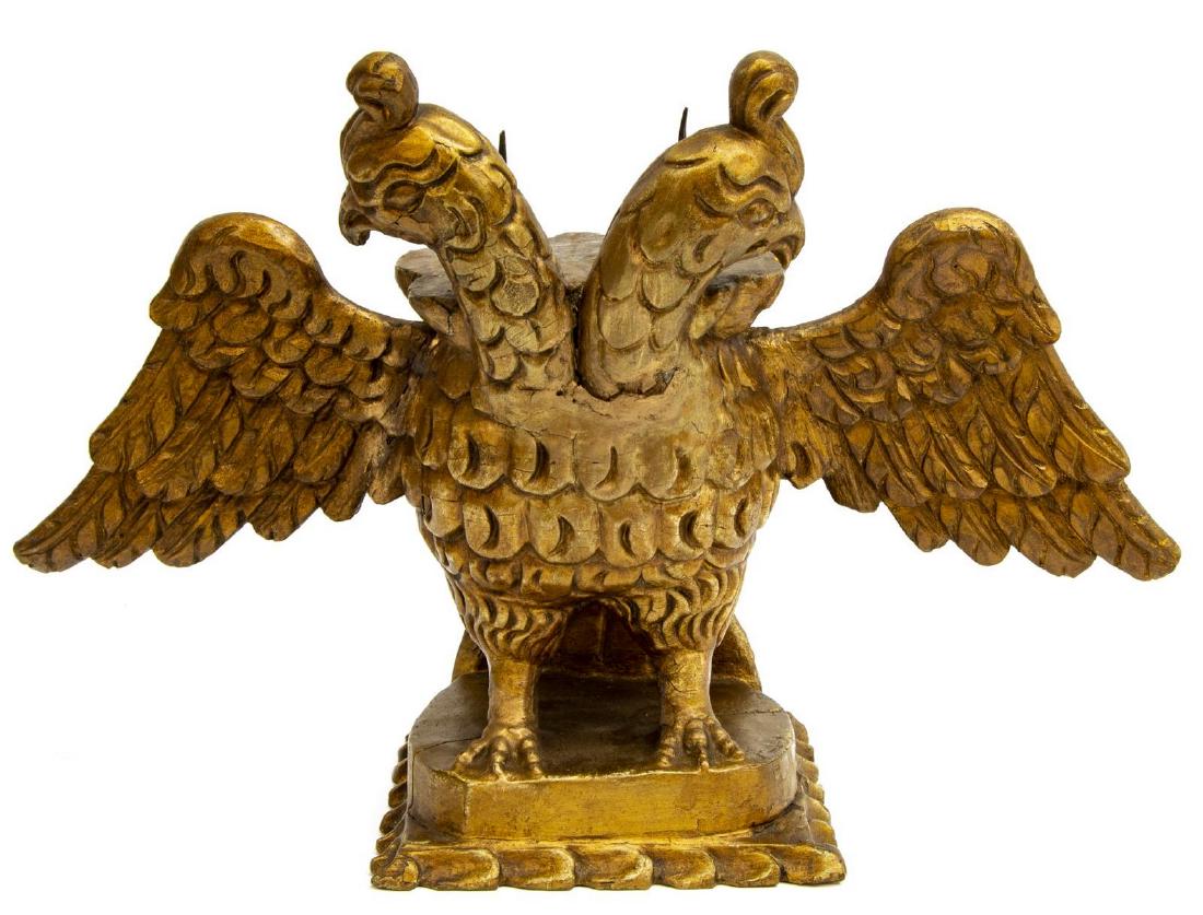 HERALDIC GILTWOOD DOUBLE HEADED EAGLE PRICKET (1 of 3)