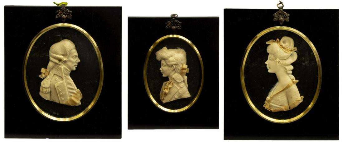 (3) FRAMED MINIATURE WAX PORTRAITS, LESLIE RAY (1 of 4)