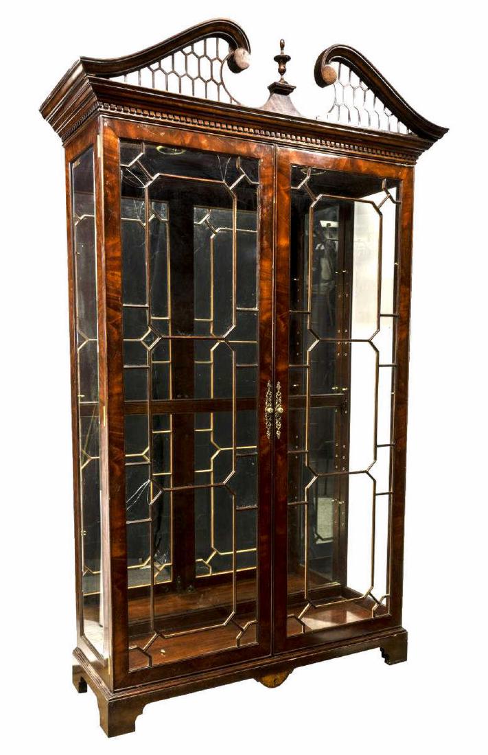 ENGLISH CHIPPENDALE STYLE MAHOGANY DISPLAY CABINET (1 of 2)