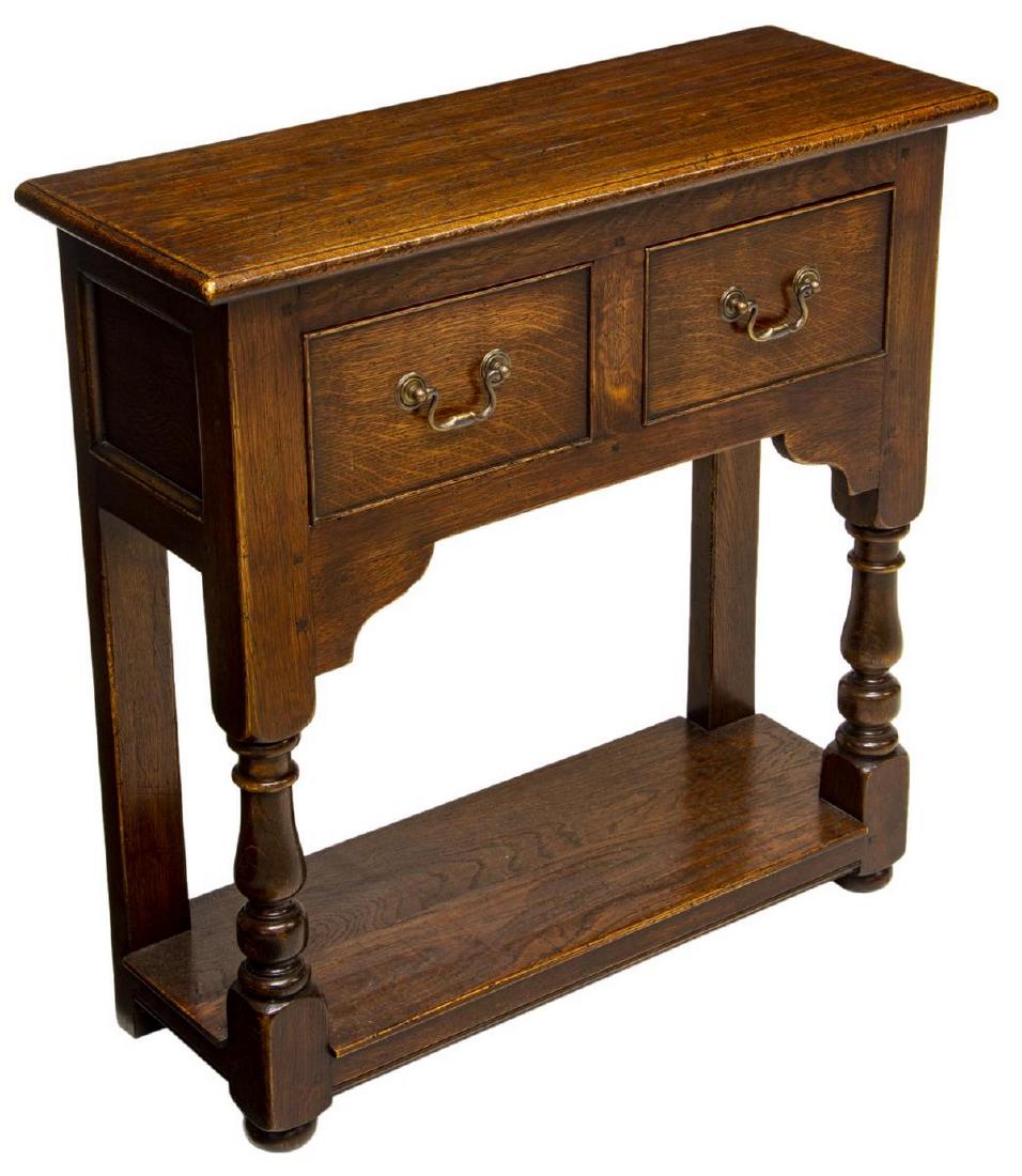 ENGLISH OAK TWO DRAWER HALL TABLE (1 of 3)