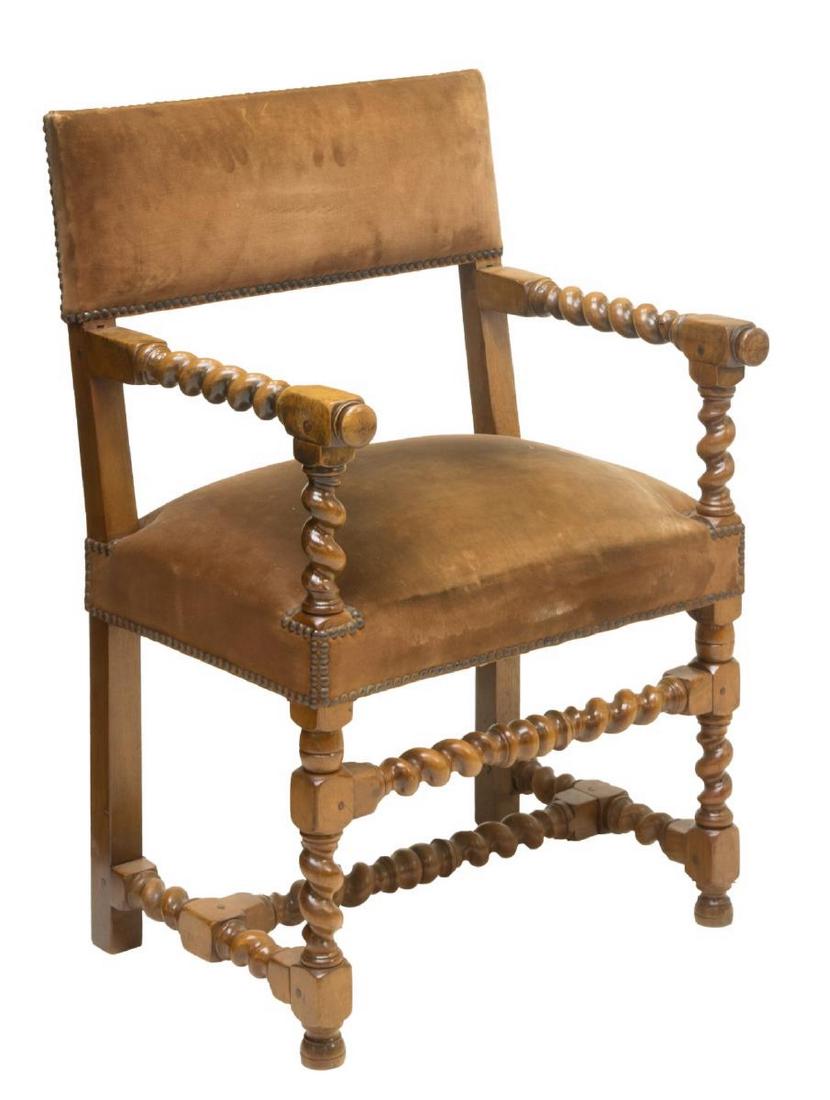 CONTINENTAL BAROQUE STYLE BARLEY TWIST ARMCHAIR (1 of 3)