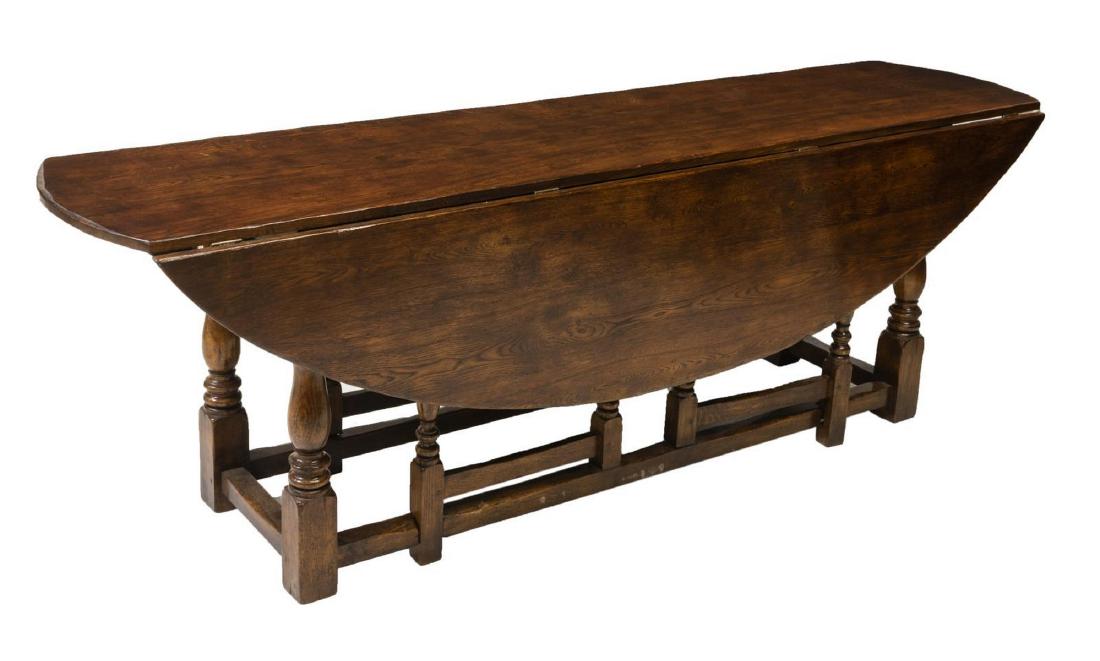 LARGE ENGLISH OAK DROP SIDE WAKE TABLE (1 of 2)